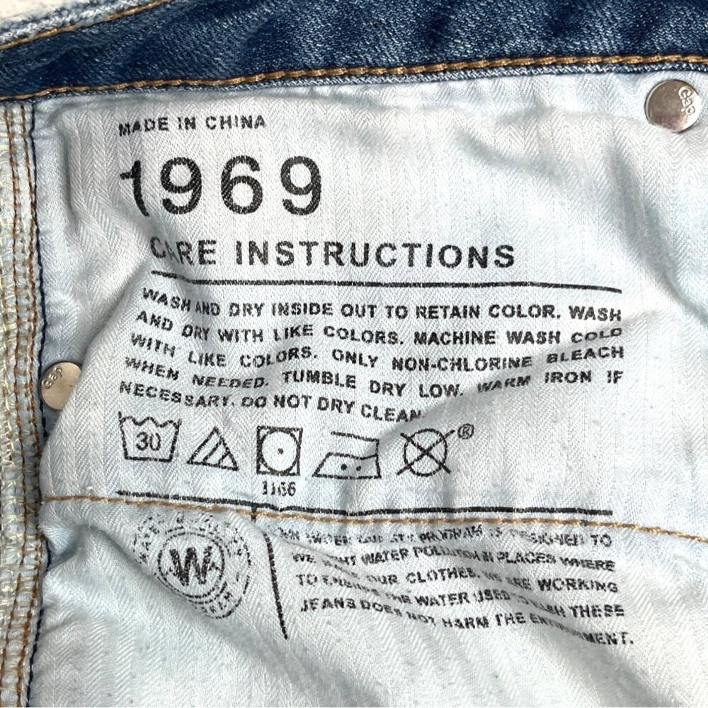 GAP 1969  Size 27R Blue Cotton Blend CURVY Stretch Selvedge Jeans 84b - Picture 8 of 11